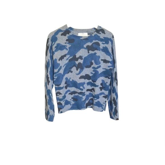 Magashoni Womens Camo Design Crewneck Long Sleeve Cashmere Sweater Size Medium - Picture 5 of 5